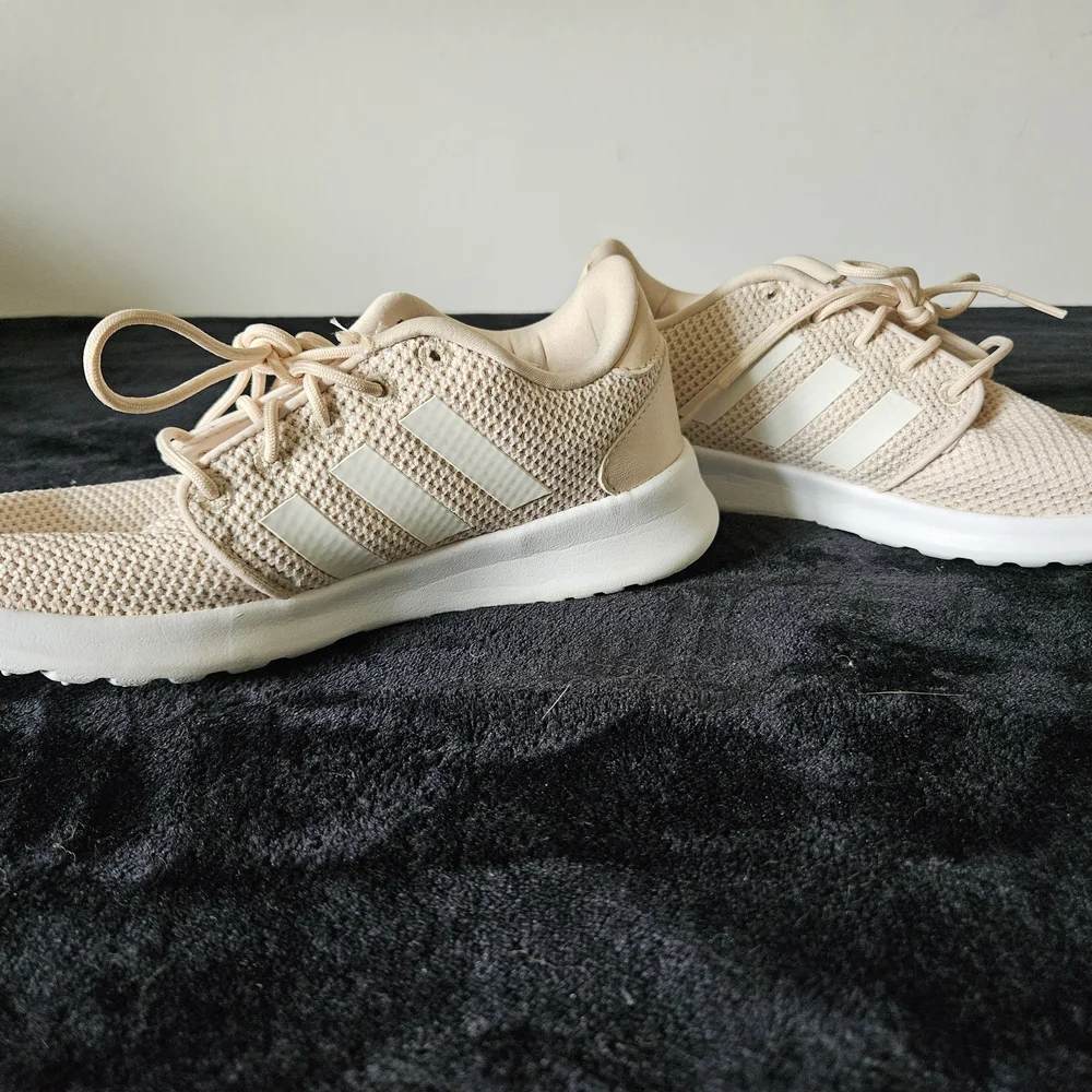 Adidas Cream Sneakers Knit Upper Minimalist Design
